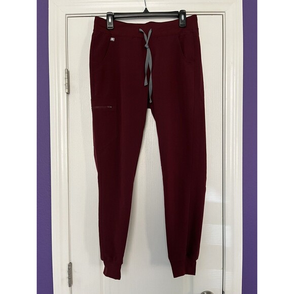 FIGS Zamora 2.0 Jogger Scrub Pants Burgundy W18SW2005 PO 1645 Size Small - Picture 5 of 11